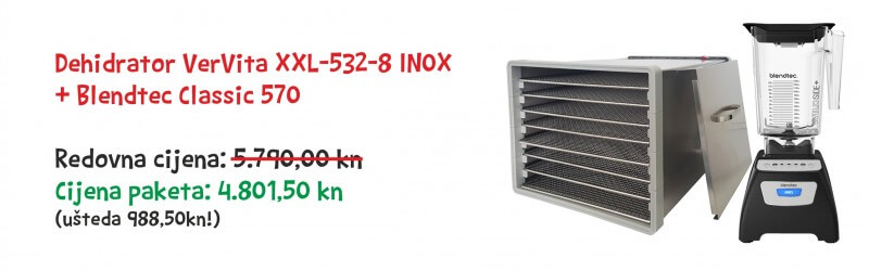 Dehidrator VerVita XXL-532-8 inox + Blendtec Classic 570